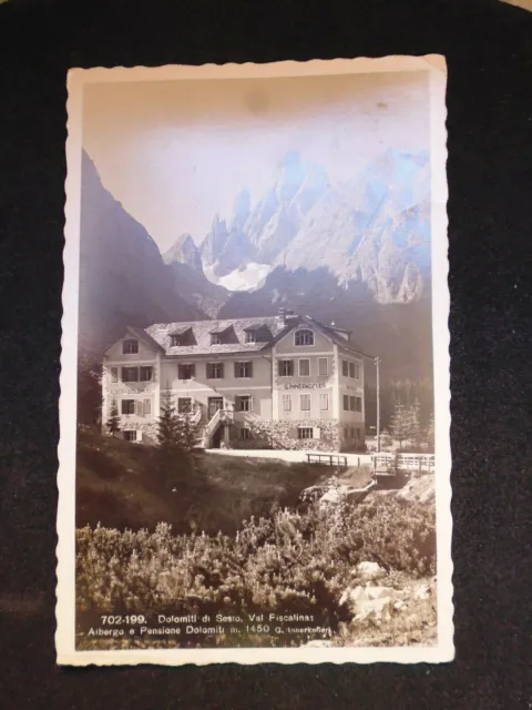 1470 Cartolina Dolomiti Di Sesto Val Fiscalina Albergo Pensione  1936