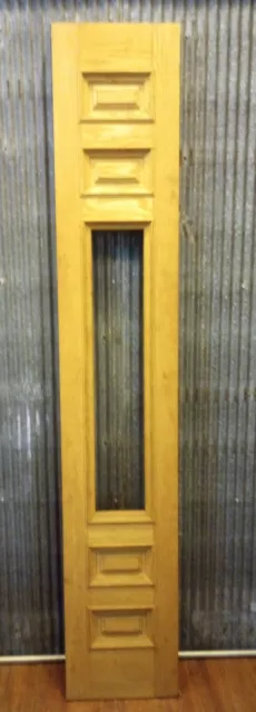 Mahogany Narrow Exterior Door/ Side Lite Raised Panels and Center View 14" x 80"