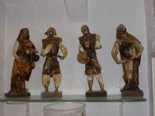 4 Mexican Papier Mache Folk Art Figurines