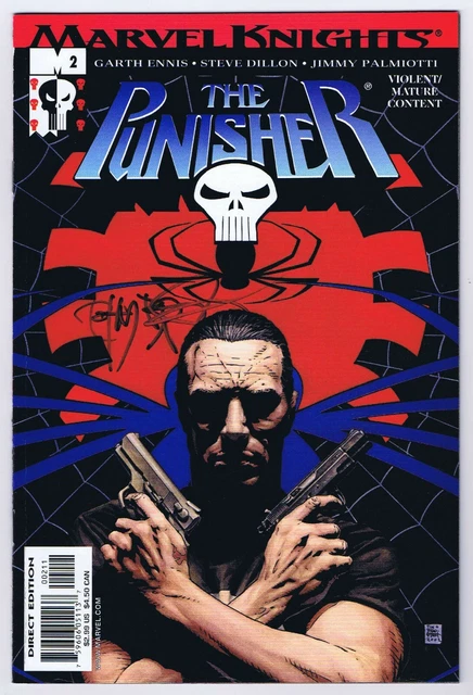 Punisher #2 VF/NM Signed w/COA Tim Bradstreet Cover Artist 2001 Marvel Comics