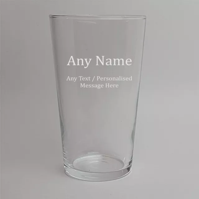 Personalised Engraved Pint Glass - any text