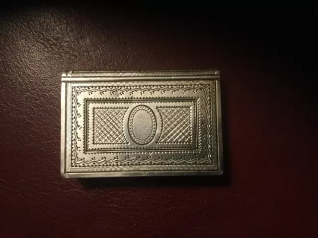 Antique French Sterling Silver Pill Snuff Box Book Shape Engraved 19th Century