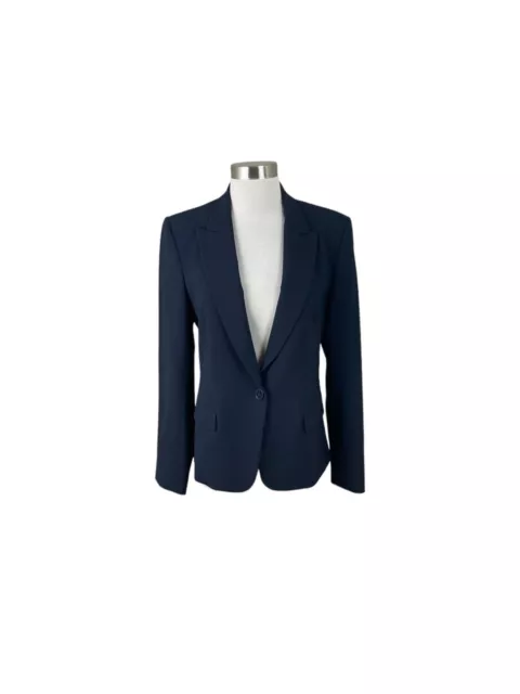 Theory  Gabe B 2 Urban Blazer Jacket Navy Blue Wool Size 10 Capsule Minimalist