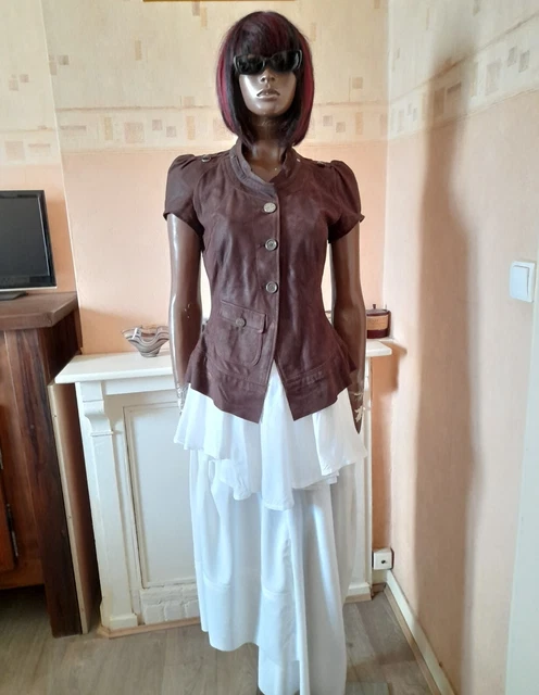 Ravissante Veste En Cuir Leger High Use By Claire Campbell Taille Française 38
