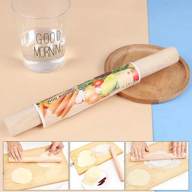 Alfiler rodante de madera de colección grande de una pieza de madera maciza cocina de granja nuevo