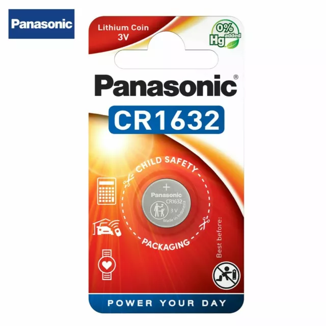 Panasonic CR1632 3V Lithium Coin Cell Button Battery DL1632