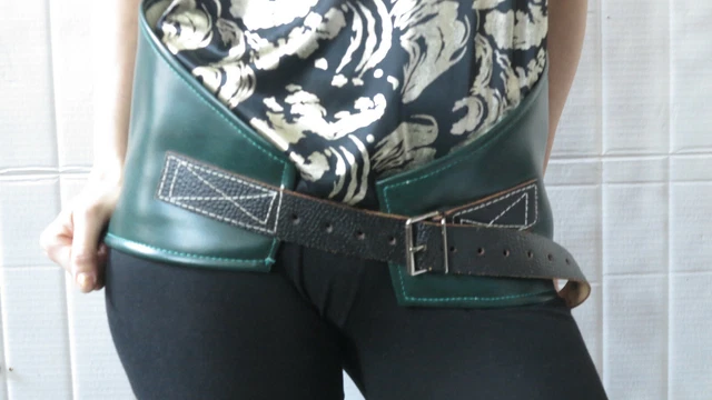 Kidney Belt Motoradgürtel Belt Faux Leather/Fur Green 70er Truevintage 70s Belt
