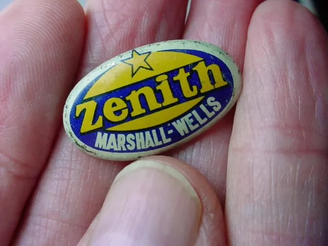 vintage ZENITH RADIO ADVERTISING PIN BACK BUTTON MARSHALL WELLS DEPARTMENT STORE