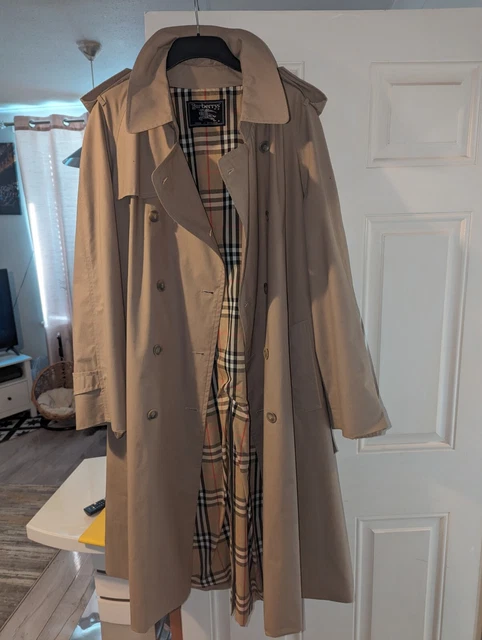 GENUINE VINTAGE BURBERRYS Beige Nova Check Trench Coat Mac UK MENS