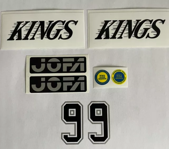 Replicated Vintage Jofa VM Helmet 225 & 235 51 Stickers Gretzky Kings Blk 99