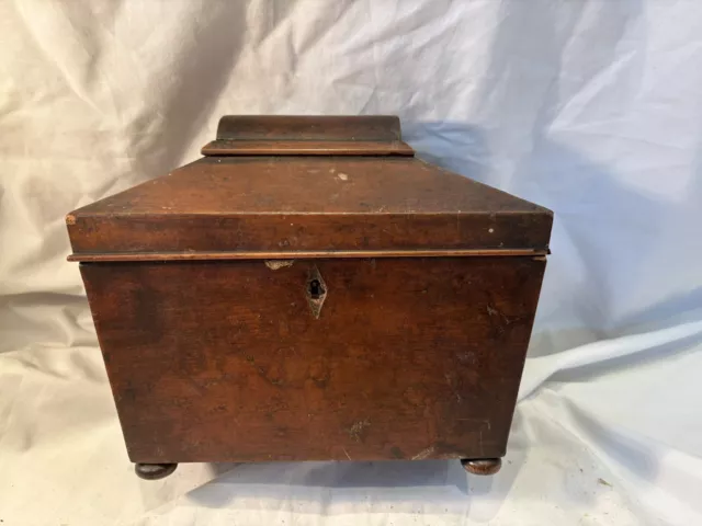 Antique Tea Caddy Mahogany . Regency, English 19th C.  Jewellery / Trinket Box