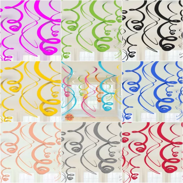 12 Hanging 22" Swirls Party Ceiling Decorations Baby Shower Hollywood Xmas  A-