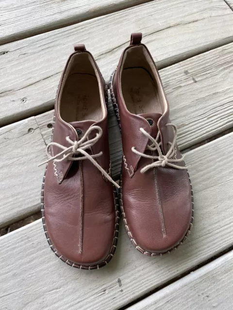 Josef Seibel Lindsay Leather Oxfords Women’s Shoe 8-8.5 39 Cognac Brown Boho