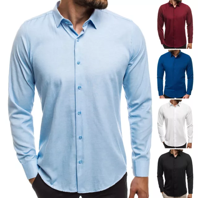 Freizeithemd Langarmhemd Hemd Shirt Casual Classic Herren OZONEE MECH/2122