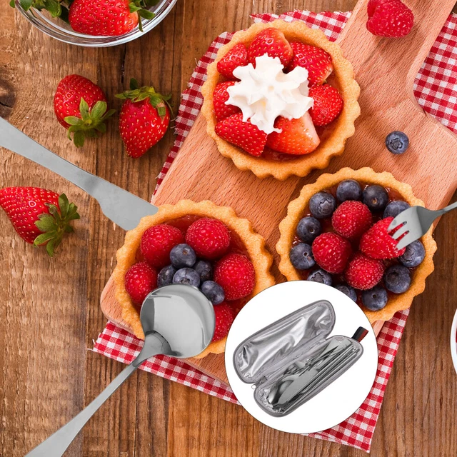 9pcs/ set di posate portatili set di posate viaggio per posate campeggio