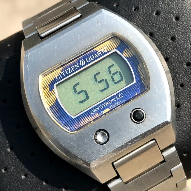 X-Rare Vintage Citizen Crystron LC Digital Original Japan Men's Watch 4-095219 X-Rare Vintage Citizen Crystron LC Digital Original Japan Men's Watch 4-095219