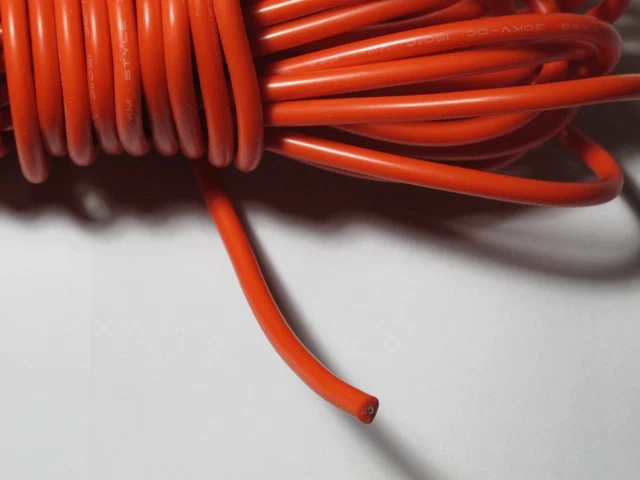 10Ft. 30KV DC 18AWG High Voltage Red Wire Cable Rubber - Telsa Laser Neon