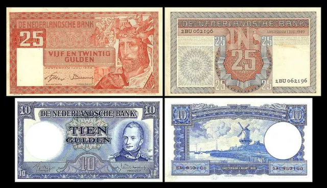 2x  10, 25 Gulden - Edition 1949 - Reproduction - NL 05