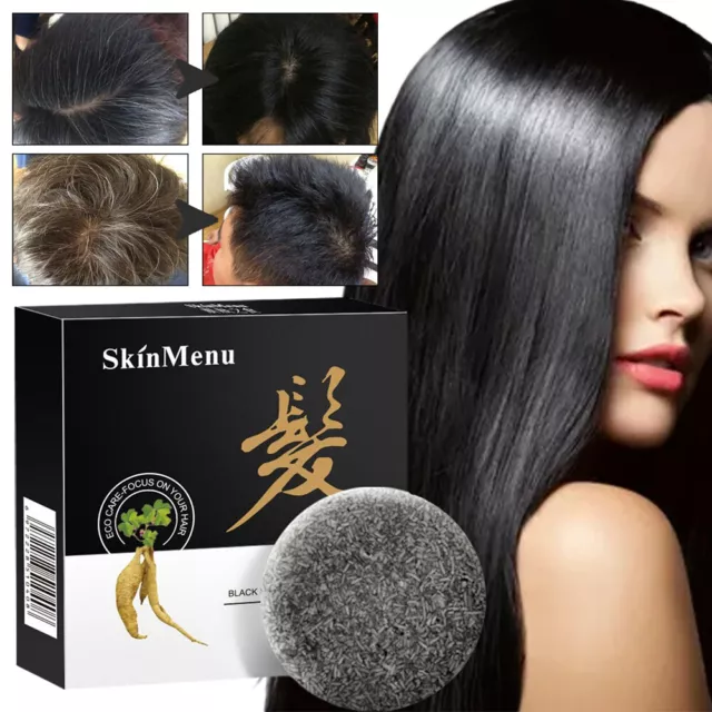 Organic Grey Reverse Shampoo Bar Hair Darkening Shampoo Soap Hair Black Shampoo