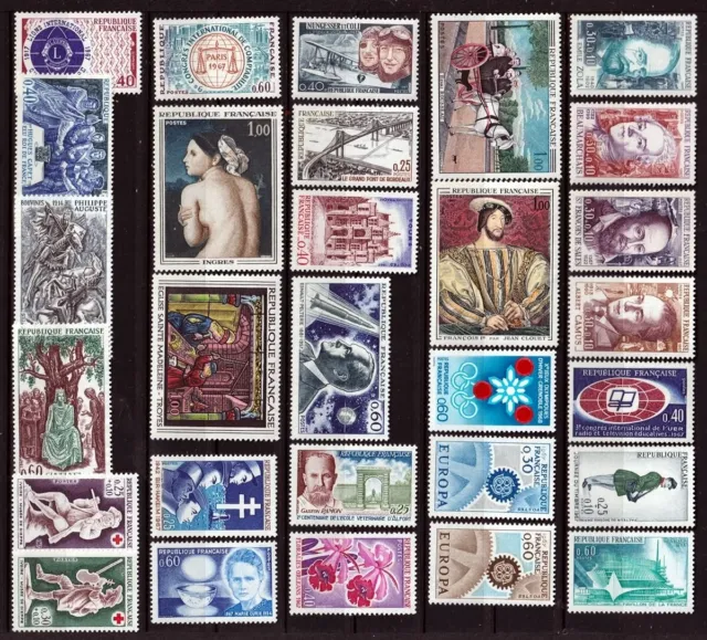 FRANCE 1967 29 timbres différents grands formats N** (R52)