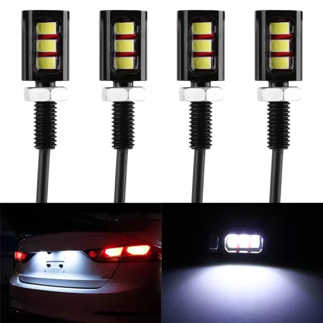 4x LED License Number Plate Light Screw Bolt Bulbs 5630 SMD For Car Motorcycle