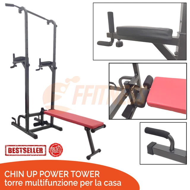 Torre Di Potenza Multifunzione Con Barra Per Trazioni - Attrezzo Per Palestra Domestica, Dip Station SOGES