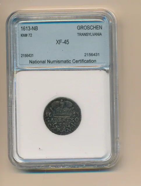 Transylvania - 1613-Nh Silver Groshen - Xf - Scarce Coin