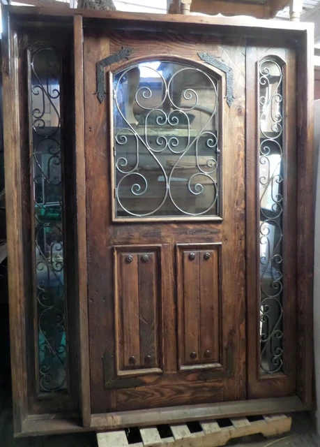 Rustic reclaimed lumber DOOR square top side lites castle winery story book