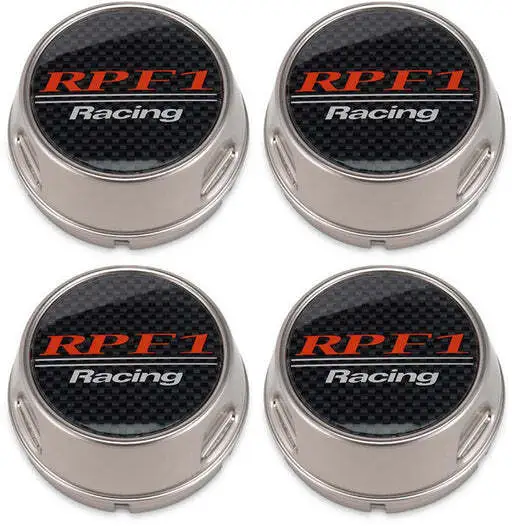 4x Enkei RPF1 16in-18in. Silver w/ Carbonfiber Logo Center Cap