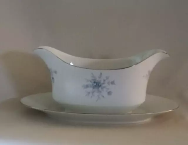 Vintage Crown Empire Fine China  Duchess Gravy Boat with Underplate 1960s Japan