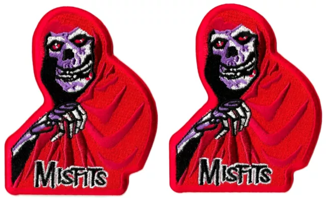 Misfits Red Fiend Logo Patch [Lot of 2] Emblem Symbol Badge Punk Rock Mis Fits
