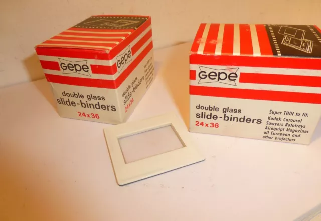 2 X Gepe Box of 20 Super Thin 24x36 Double Glass Slide-Binders Art.6001