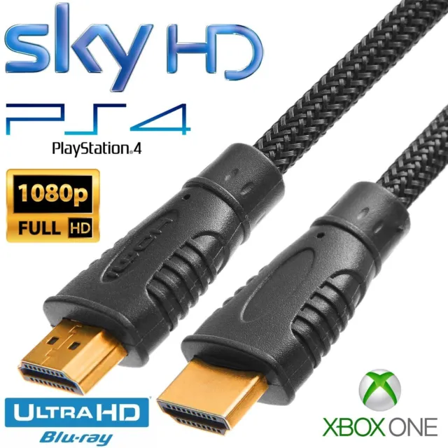 1m - 5m Metre HDMI Cable Fast Speed HD 3D ARC 1080p For PS3 PS4 XBOX SKY TV