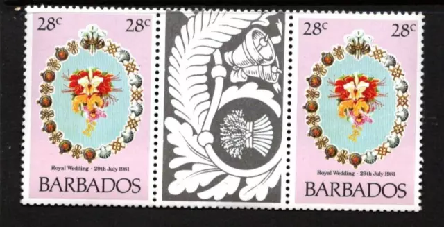 Barbados 1981 Royal Wedding Charles & Diana Stamps MNH Pairs 3