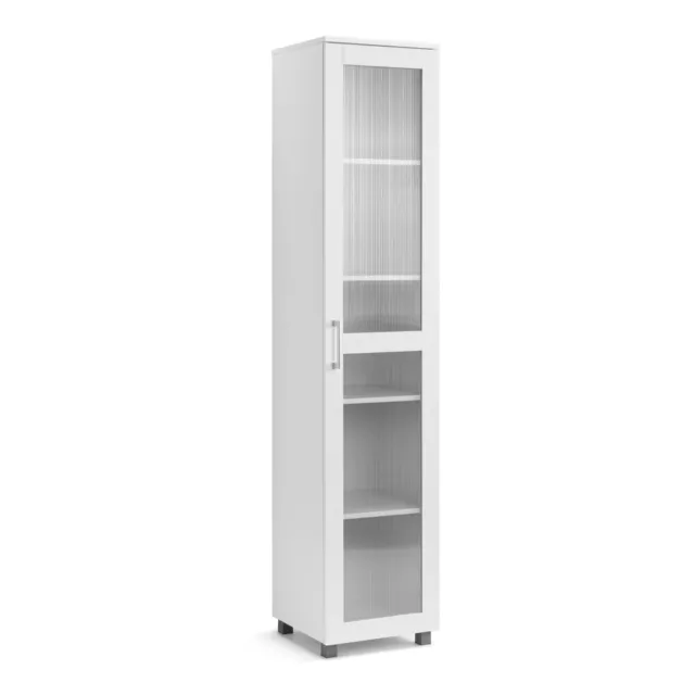 Display Cabinet Tall 1 Swing Door White