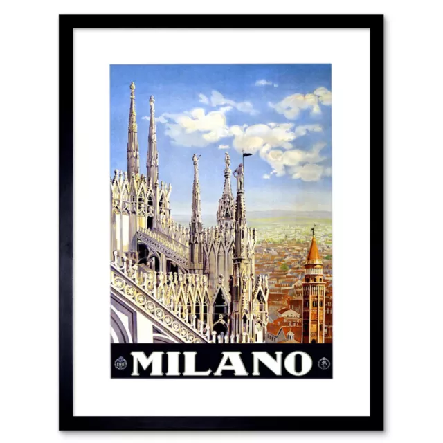 Travel Duomo Cathedral Milan Italy Framed Art Print Picture Mount 12x16 Inch