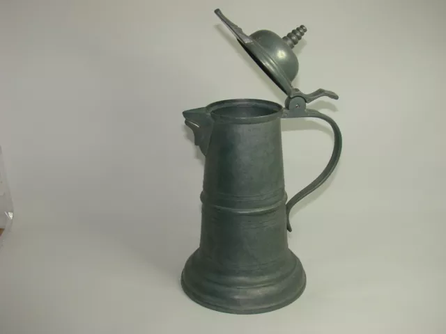 Alter Zinnkrug mit Deckel, kein Boden, Alter unbekannt, Höhe ca. 27 cm