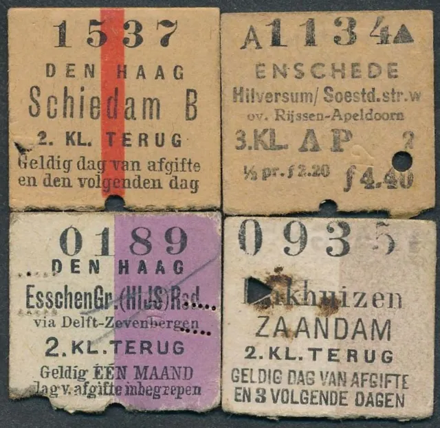 HOLLAND Railway tickets Esschen Gr (HIJS) Rsd Enkhuizen Enschede Den Haag QY7737