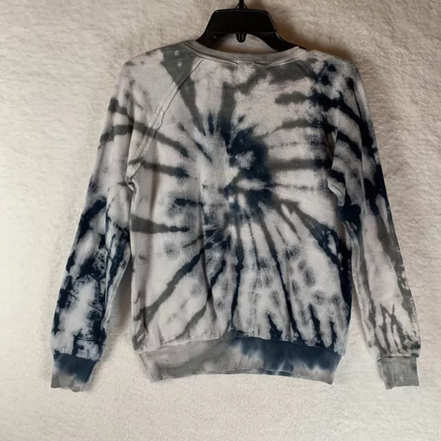 NEW Everleigh Womens Blue Gray Tie Dye Inside Out Fleecy Comfort Sweatshirt XS 3