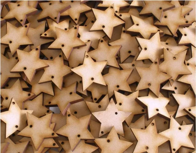 Mdf Wood Star Shapes Birthday Calendar Decoration Craft Timber Star 2 Holes