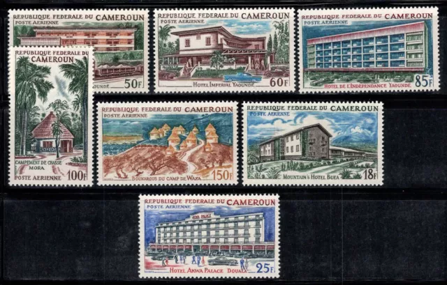 Camerun 1966 Mi. 455-56,470-74 Nuovo ** 100% Posta Aerea Hotel,Alberghi