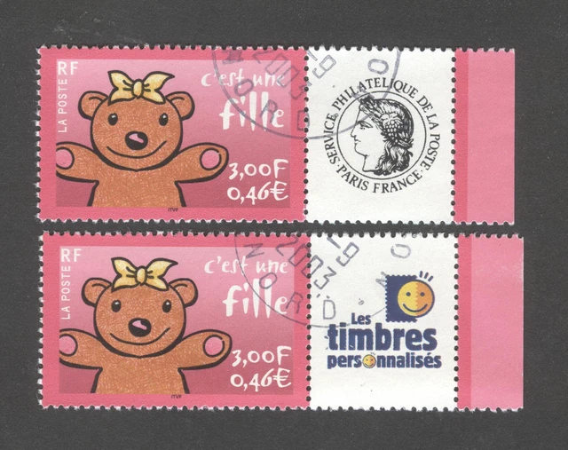 France - Timbres Personnalisés oblitérés N°3432 - Cachets ronds - TB