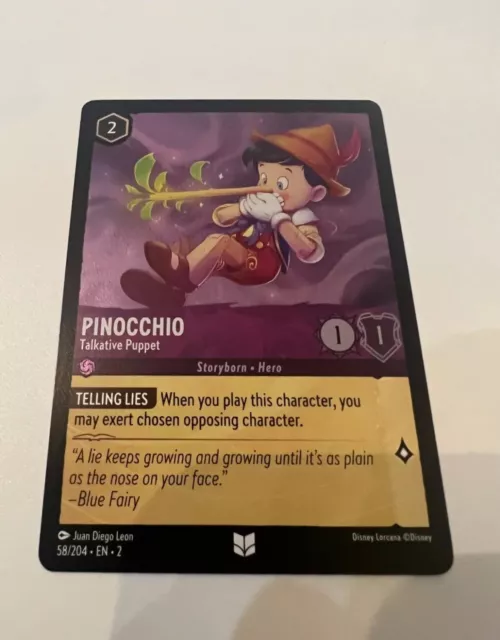 Disney Lorcana Rise of the Floodborn - 58/204 - Pinocchio Puppet - Uncommon FOIL