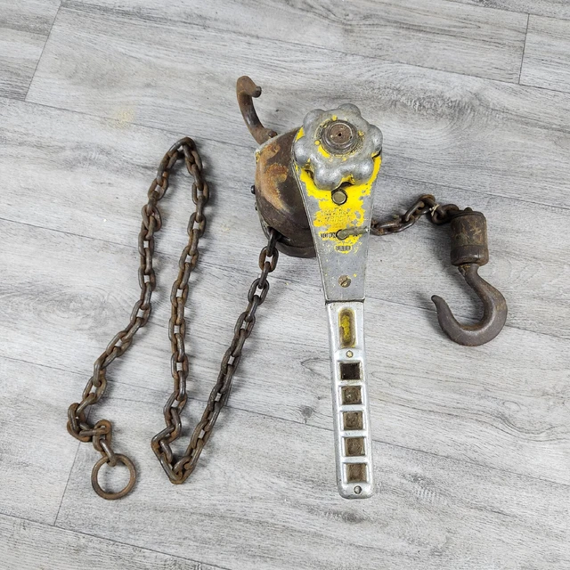Tugit 3/4 Ton Ratchet Chain Hoist Come-A-long Winch Rigging 4' LIFT