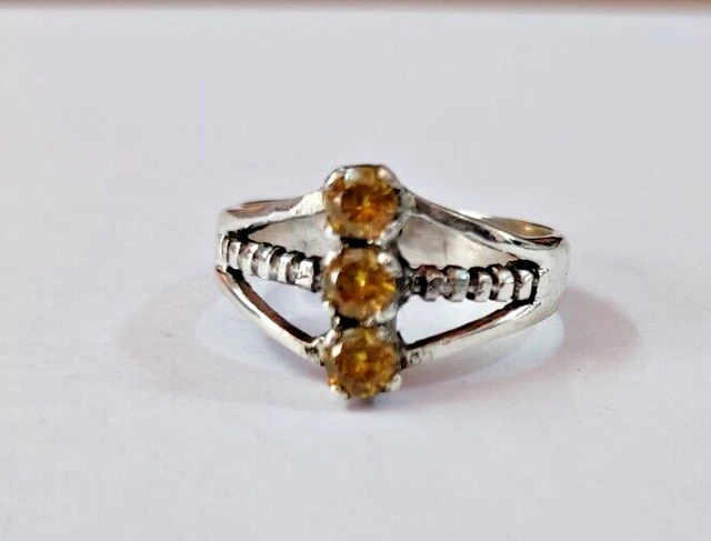 Natural Certified 3x2Ct Round Cut Yellow Sapphire Gold Plated Ring for man/woman