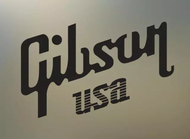 (2) 8" GIBSON USA guitar vinyl Decal sticker any size color surface car  S495