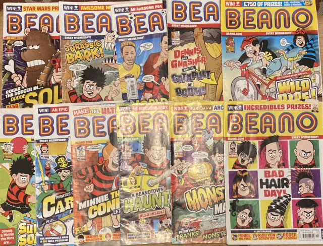 11x BEANO COMICS 2019 Bundle Job Lot issues 3936-3959 See Info For Dates