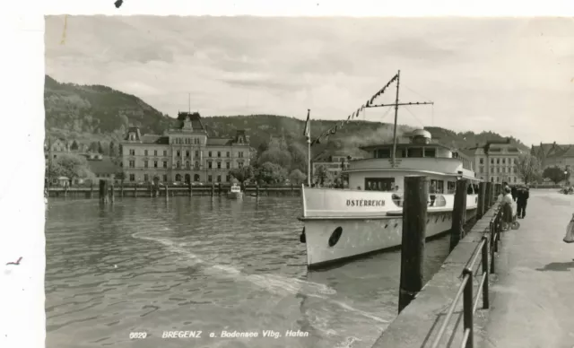 AK aus Bregenz, Hafen mit Dampfer Österreich, Vorarlberg  (B5)