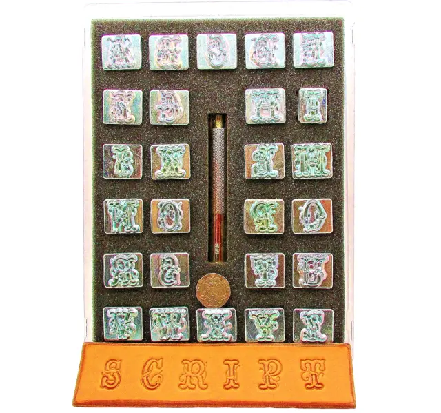 Alphabet [ 3/4"  - 20 mm ] Ivan  SCRIPT Leather Craft Embossing Stamp Set