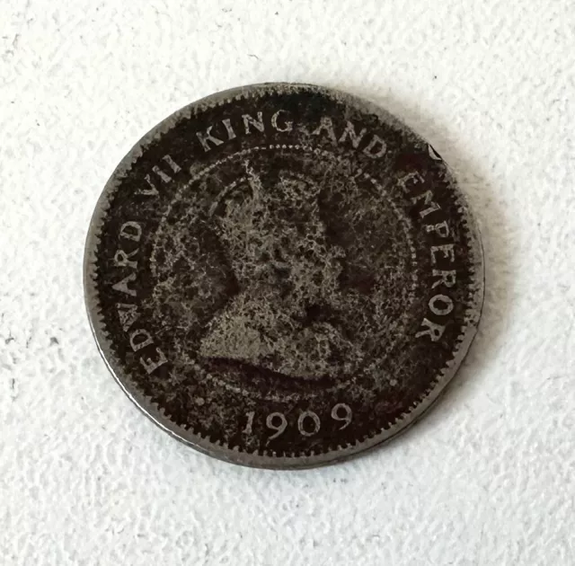 1909 King Edward VII Jamaica Farthing Coin